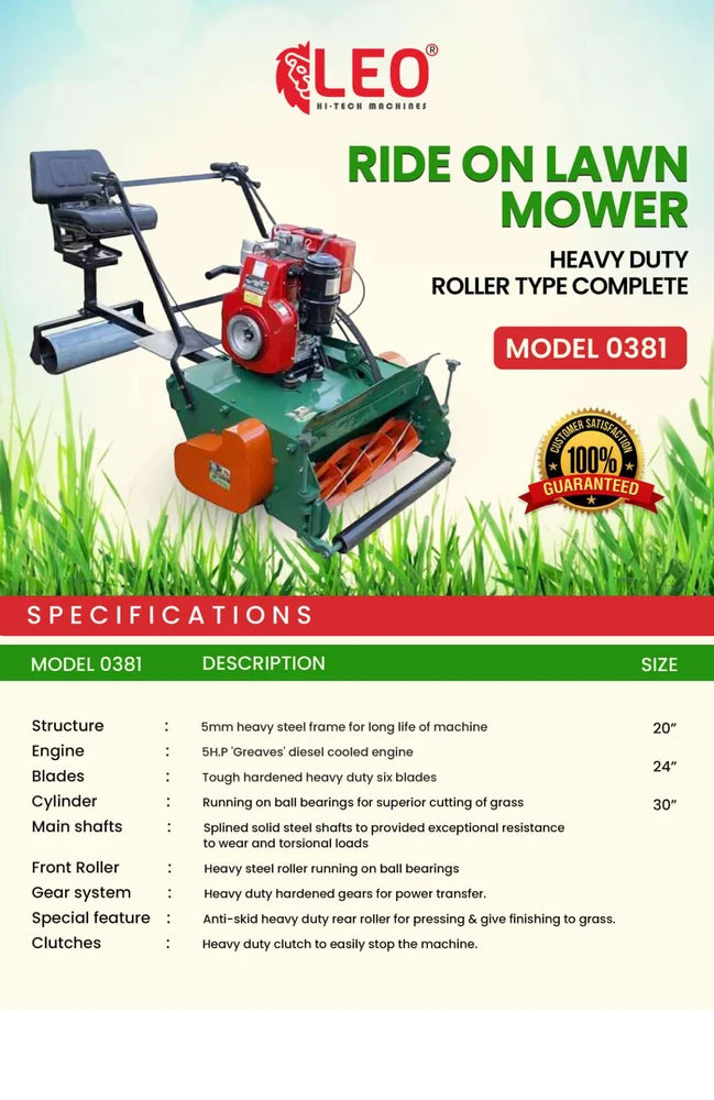 Leo Diesel Ride On Lawn Mower Model - 0381